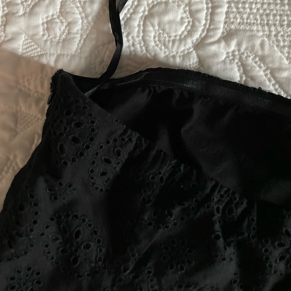 J. Crew Strapless Eyelet Top Sz 0 in Black - Picture 4 of 6